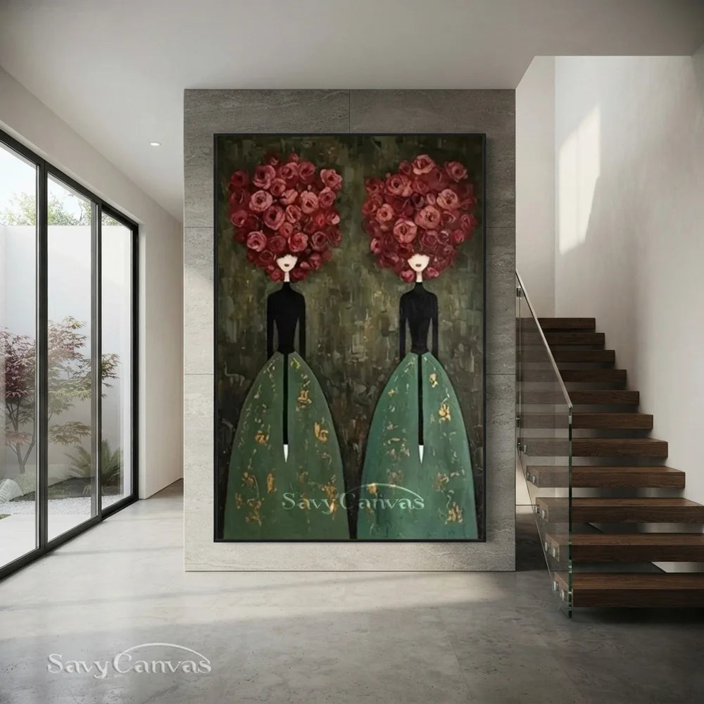 Abstract Expressionist Figural Oil Painting Canvas #SS 295