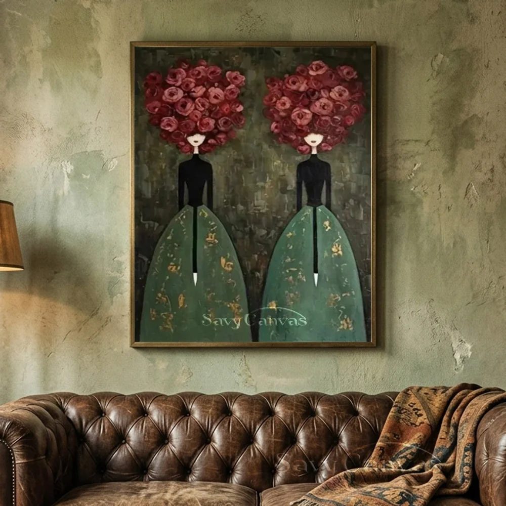 Abstract Expressionist Figural Oil Painting Canvas #SS 295