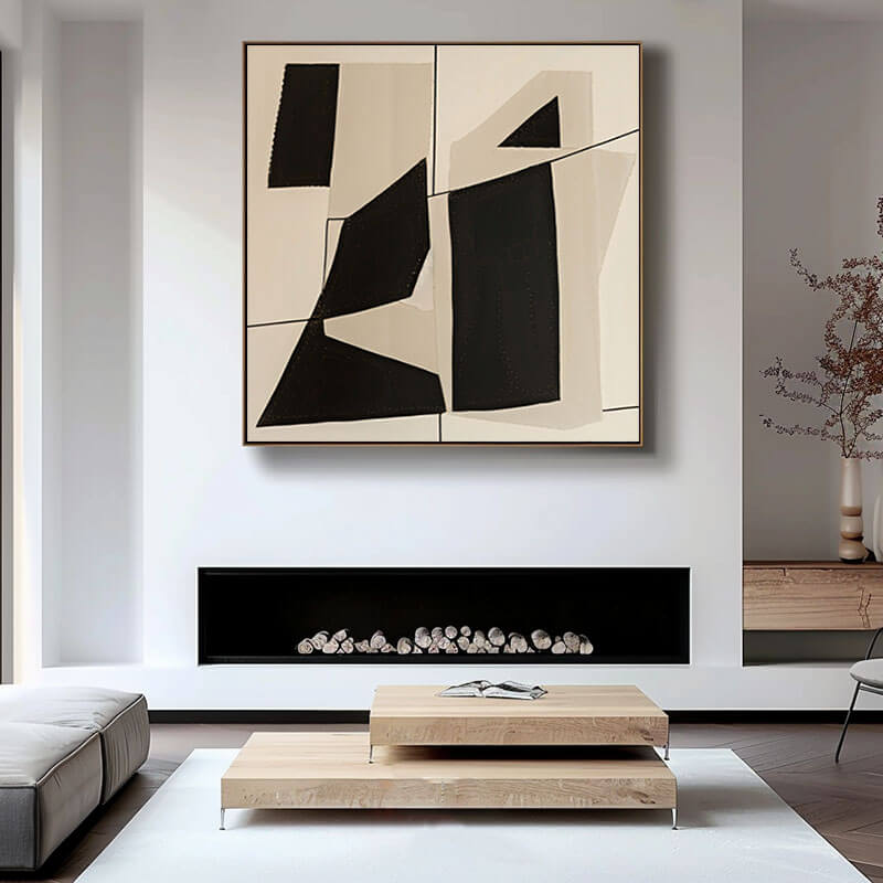  Modern Geometric Block Painting | Structural Abstract Art Print