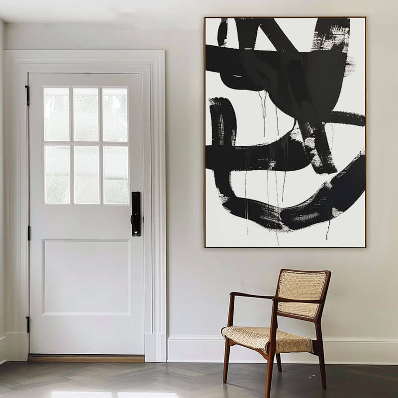 Modern Abstract Ink Wash Painting | Contemporary Calligraphy Style #AA 369