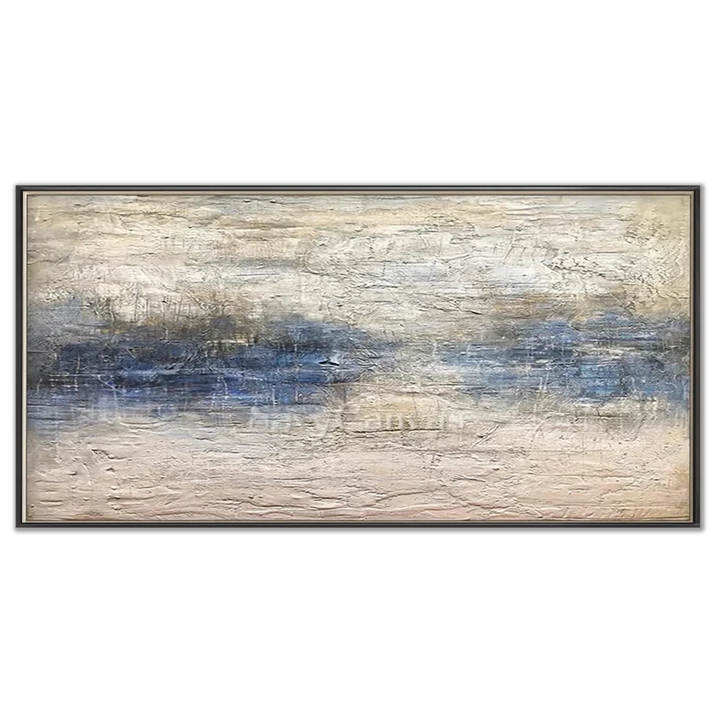 Handmade Abstract Ocean Art | Textured Blue, White & Beige Art  #TC 066