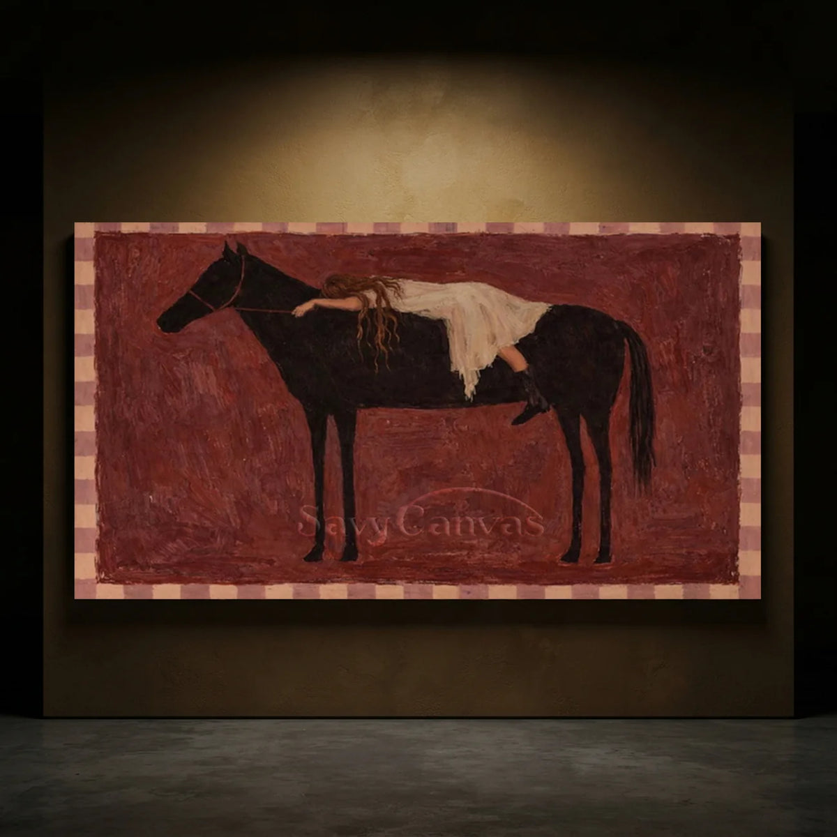Horse-Burgundy-Pink-Oil-Painting-for-room-decor2-04.webp