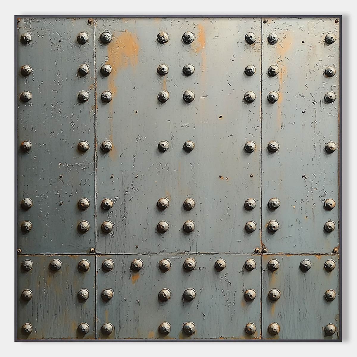 3D Riveted Metal Painting | Realistic Industrial Wall Art #AA 210