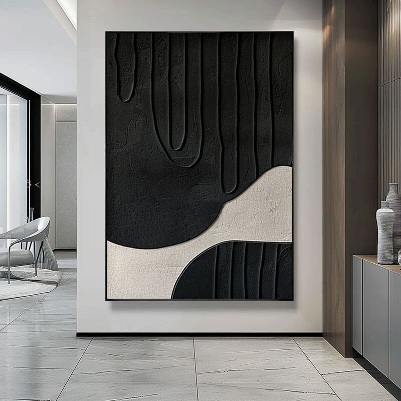  Contemporary Luxury Black Art | Minimalist Texture Painting