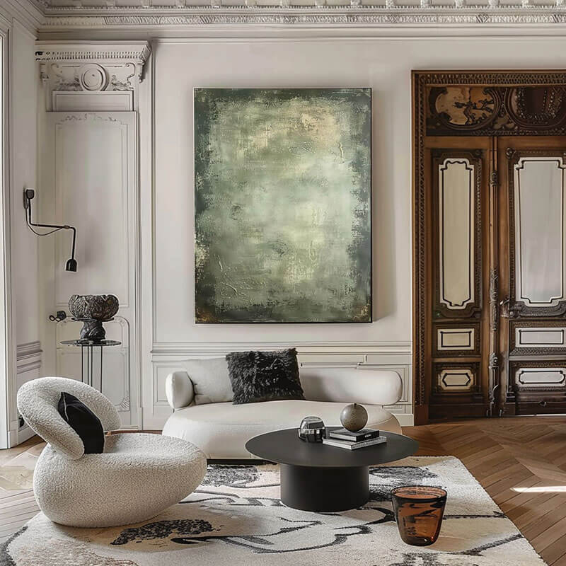 Textured Green Abstract Art | Modern Earth Tone Wall Decor #AA 054