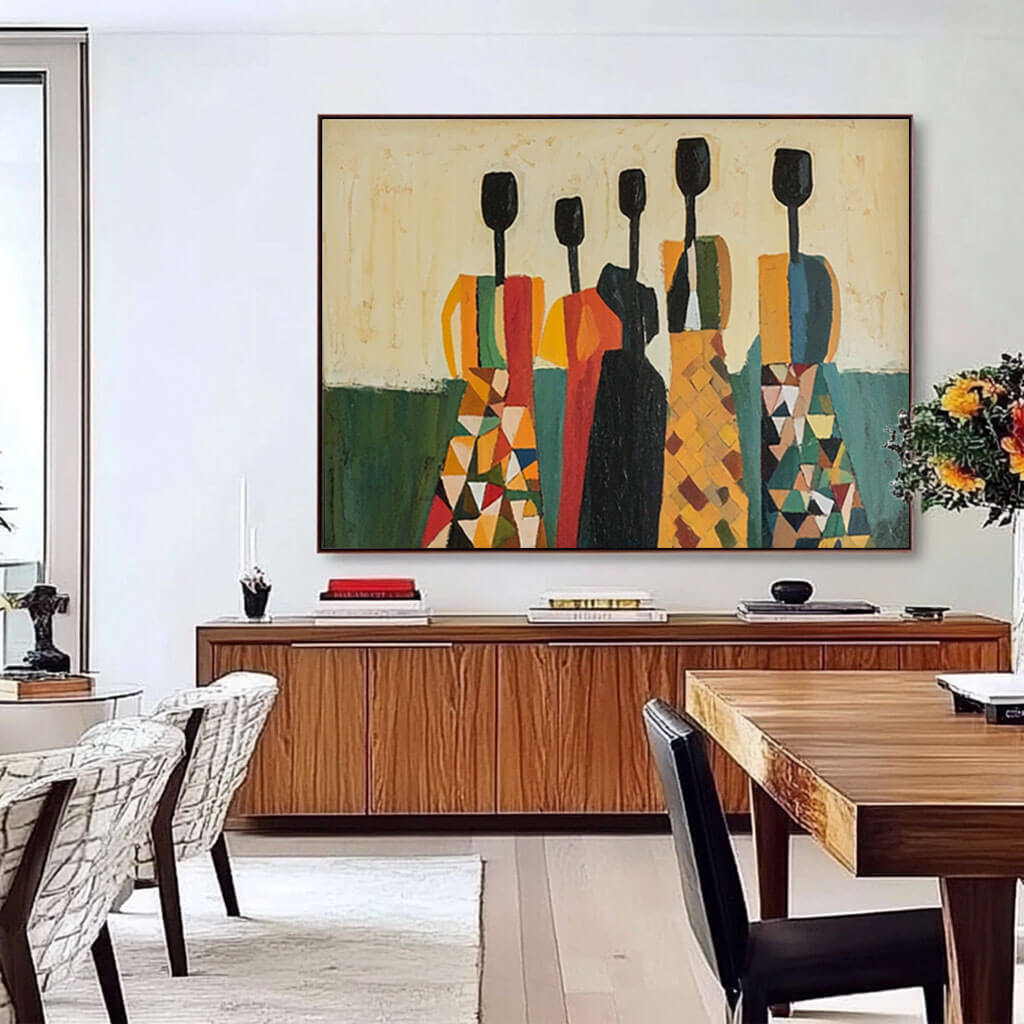 Mid-Century Modern Wall Art | Retro Abstract People Decor #JJ 440