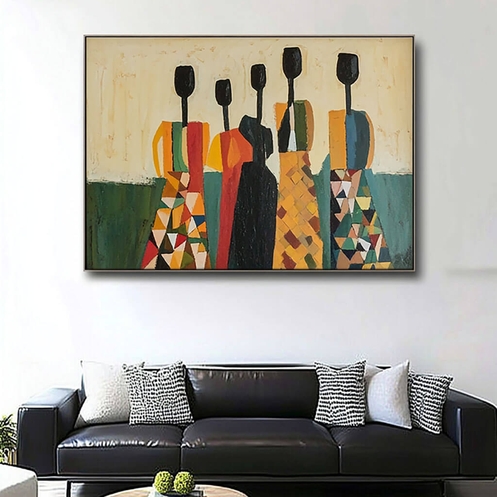 Mid-Century Modern Wall Art | Retro Abstract People Decor #JJ 440