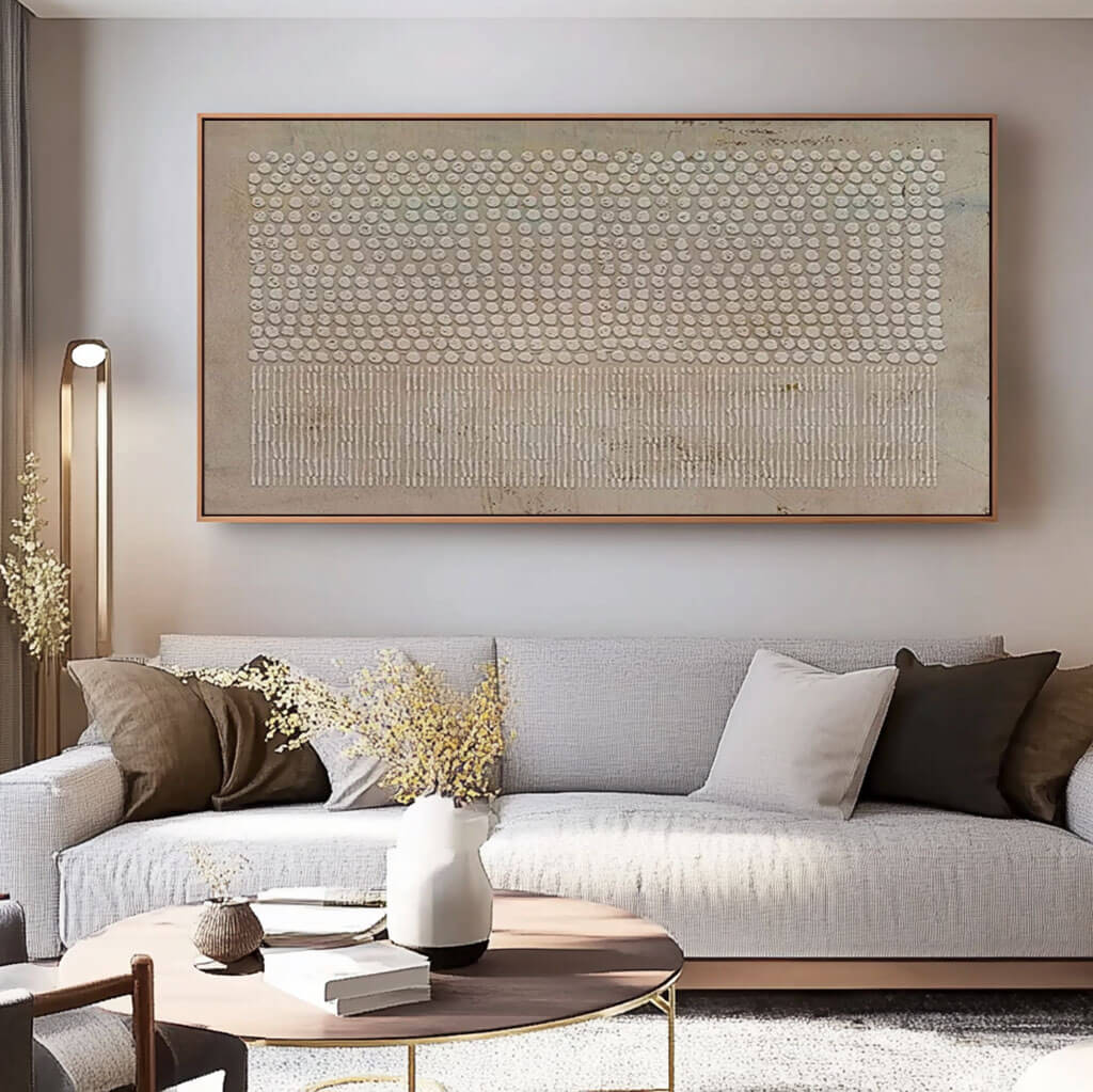 Textured 3D Beige Abstract Art | Minimalist Wall Decor #AA 059
