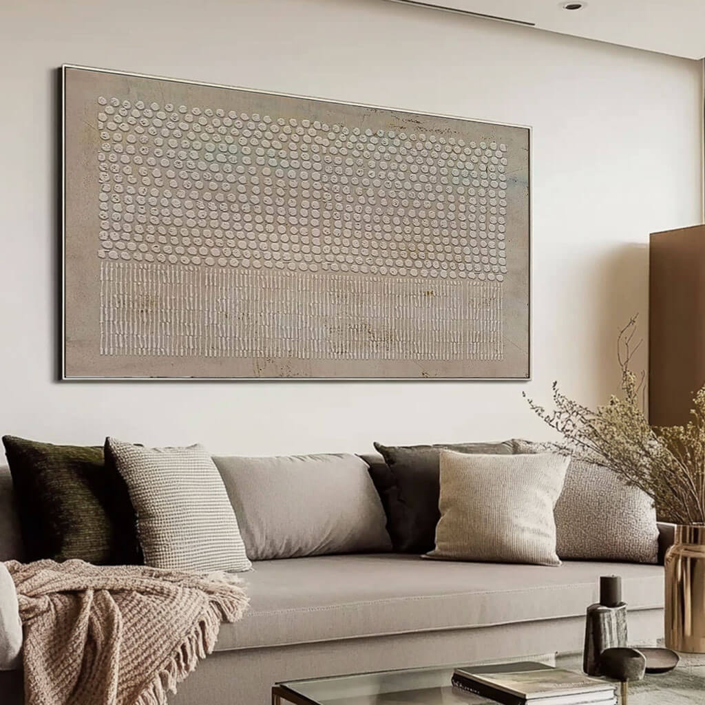 Textured 3D Beige Abstract Art | Minimalist Wall Decor #AA 059