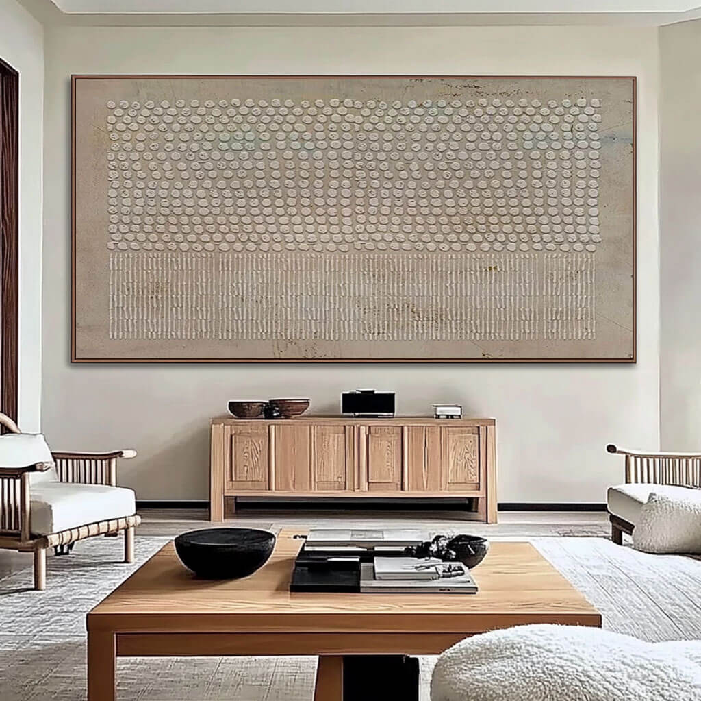 Textured 3D Beige Abstract Art | Minimalist Wall Decor #AA 059