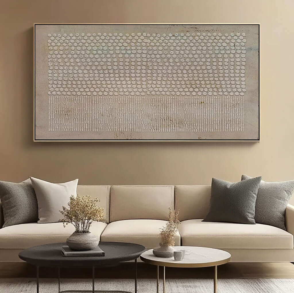 Textured 3D Beige Abstract Art | Minimalist Wall Decor #AA 059