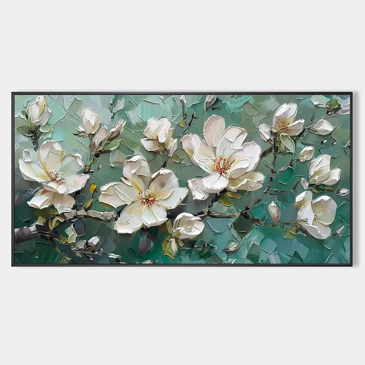 Textured 3D White Flower Painting | Impasto Floral Wall Art #AA 121