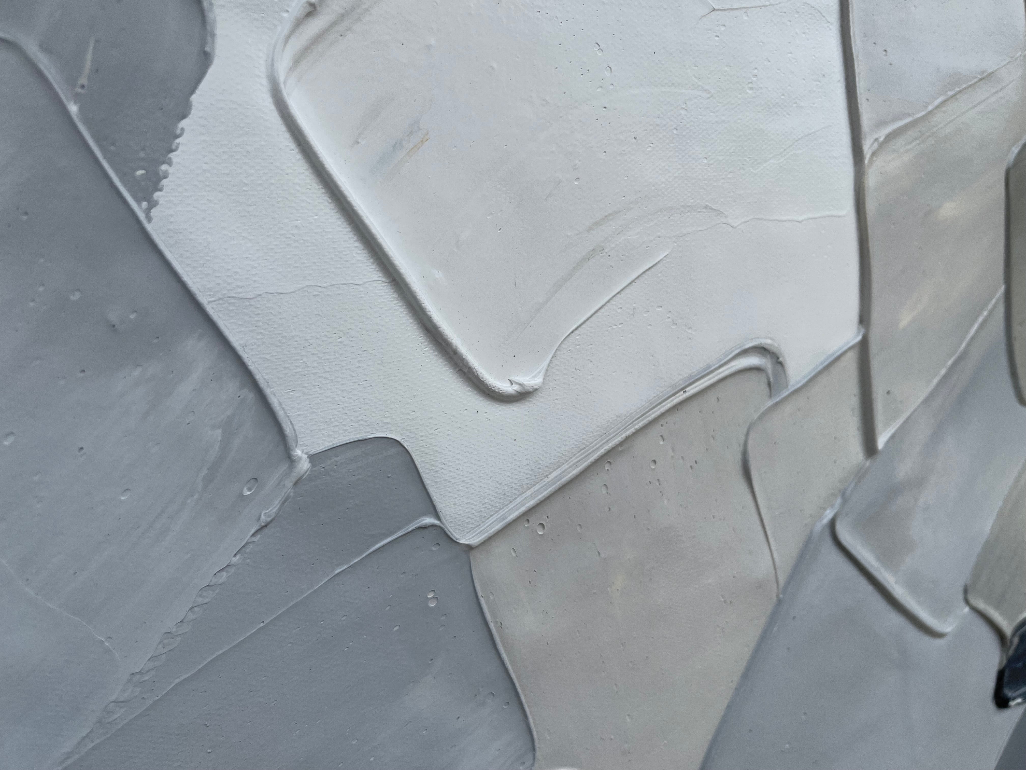 Textured 3D Abstract Art | Grey & White Wall Painting #AA 122