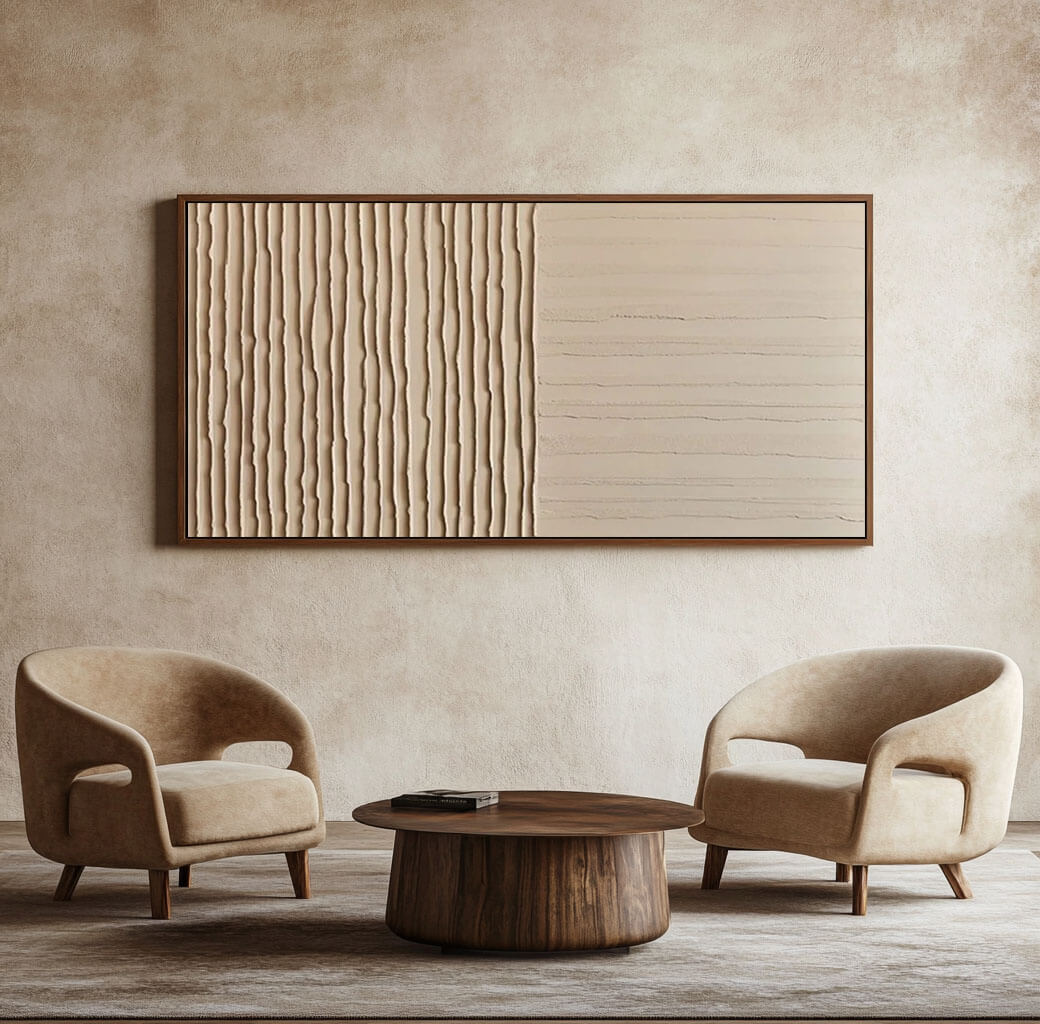 Modern Boho Wall Art | Organic Textured Sand Painting