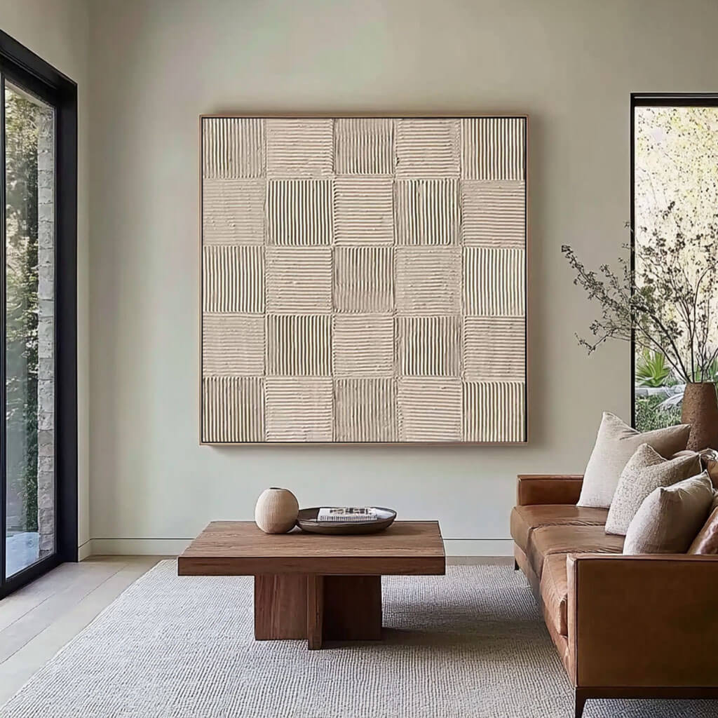 Textured 3D Wall Art | Minimalist Beige Painting #AA 072