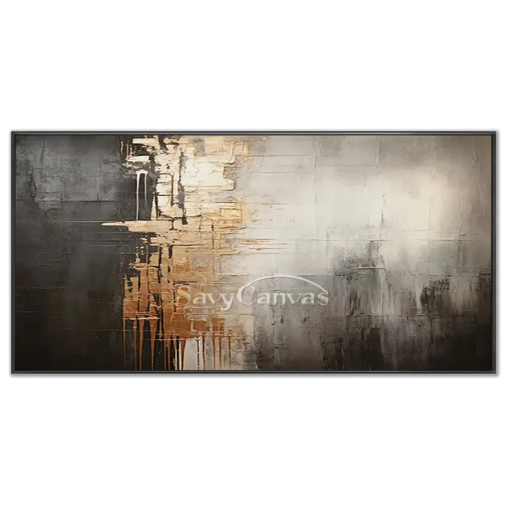 Luxury Abstract Decor - Gray White Gold Wall Artwork #TC 056