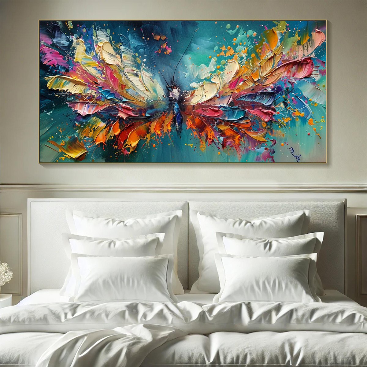 Explosion of Color Butterfly Art | Vibrant Abstract Painting