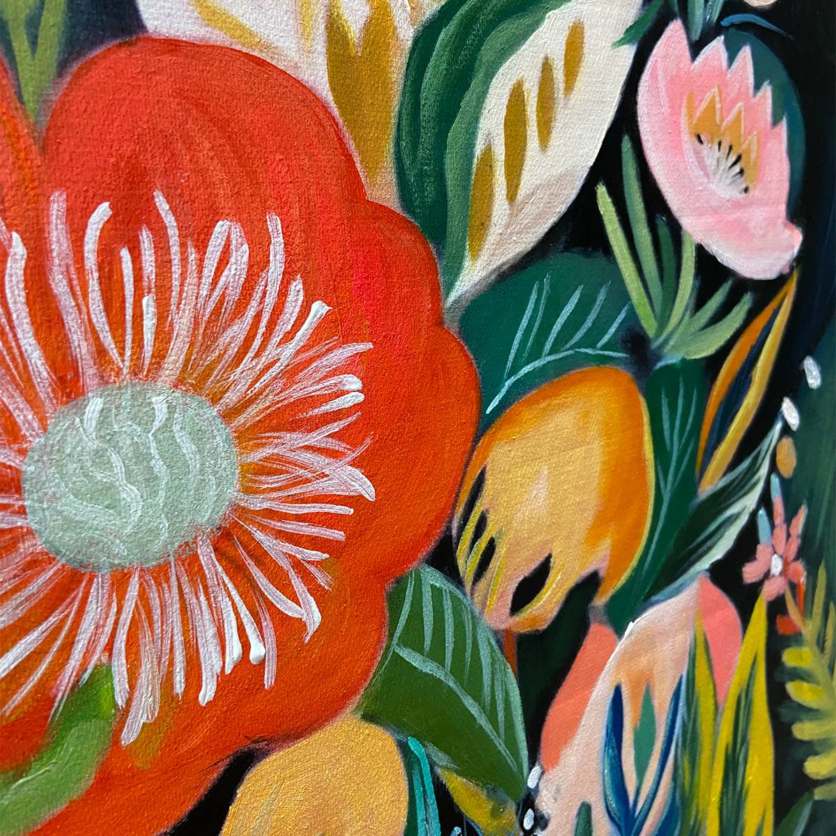 Colorful Floral Painting | Modern Botanical Wall Art #AA 126
