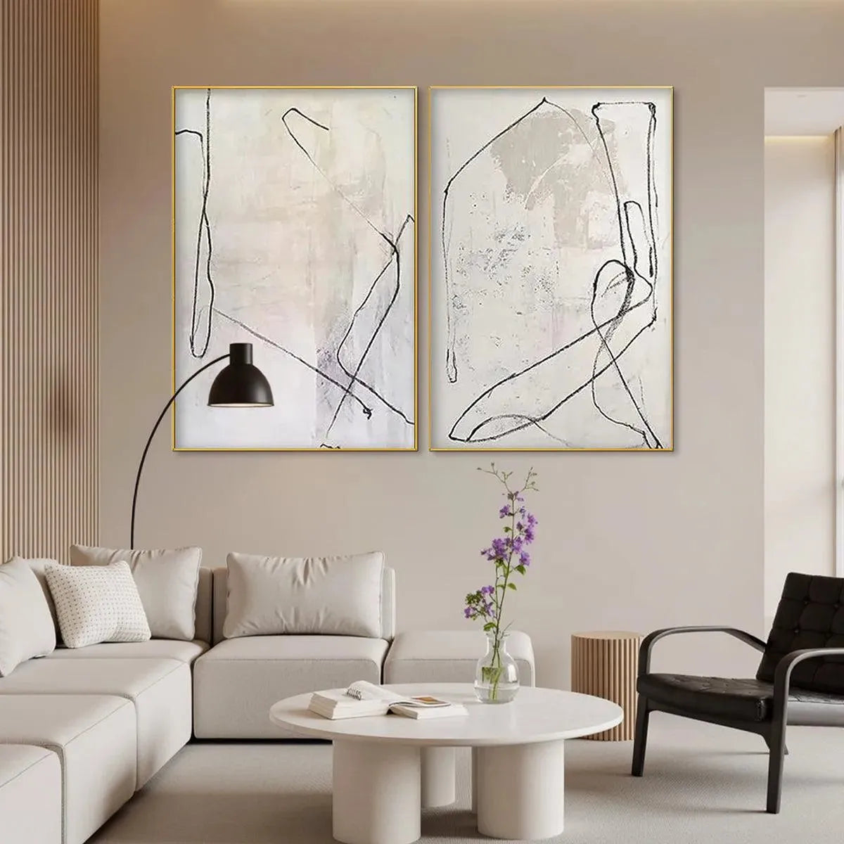 Abstract Expressionist Painting Set | Black & White Art #AA 212