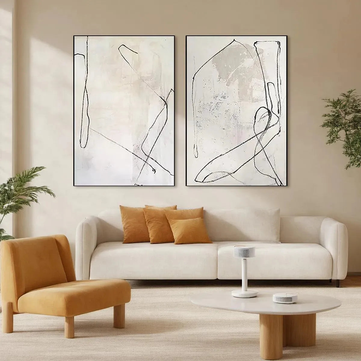 Abstract Expressionist Painting Set | Black & White Art #AA 212