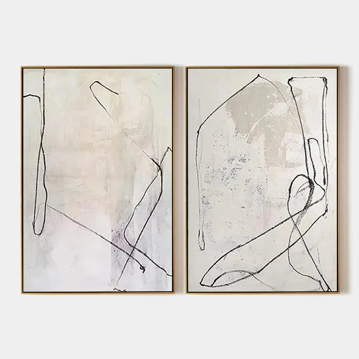 Abstract Expressionist Painting Set | Black & White Art #AA 212