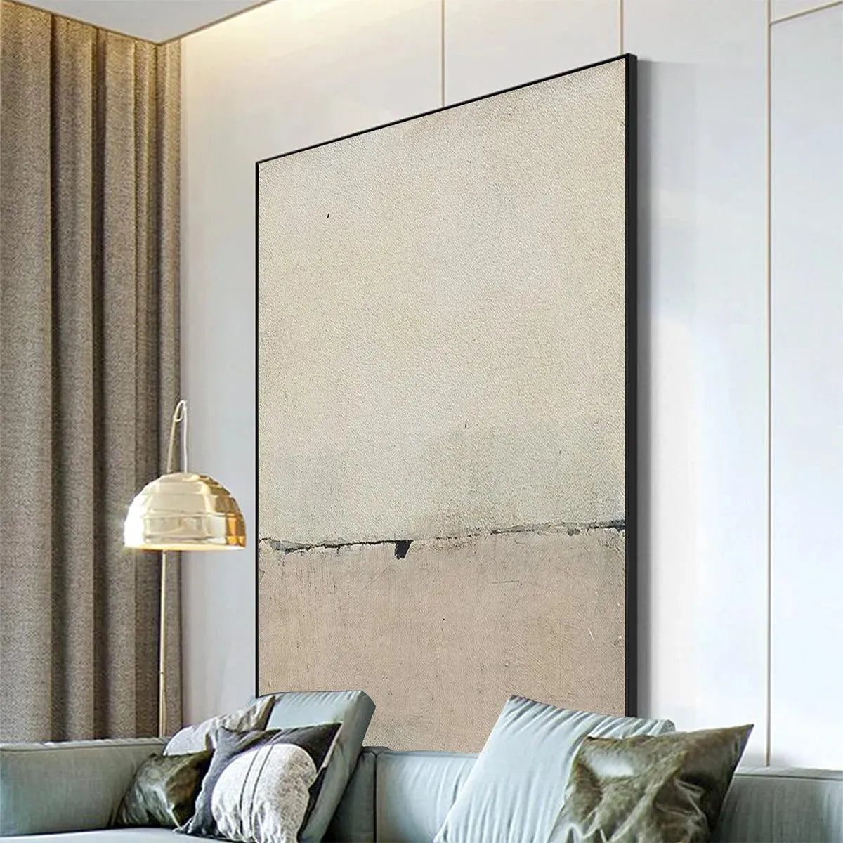 Beige and Cream Abstract Wall Art | Neutral Canvas Print #AA 339