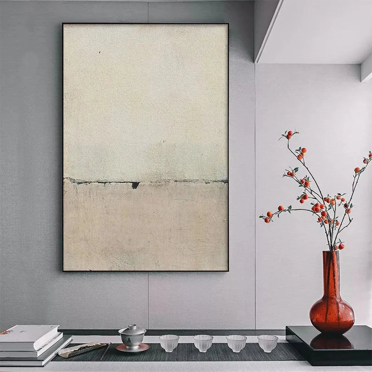 Wabi-sabi Inspired Textured Canvas | Japandi Wall Decor