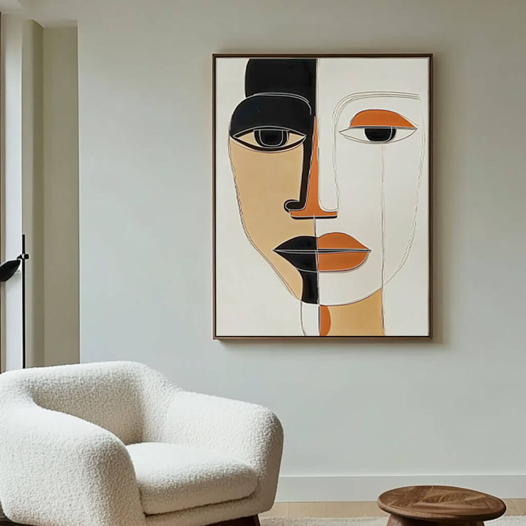Abstract Face Painting | Modern Cubist Style Wall Art #AA 064