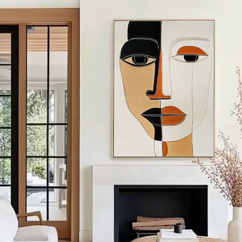 Abstract Face Painting | Modern Cubist Style Wall Art #AA 064