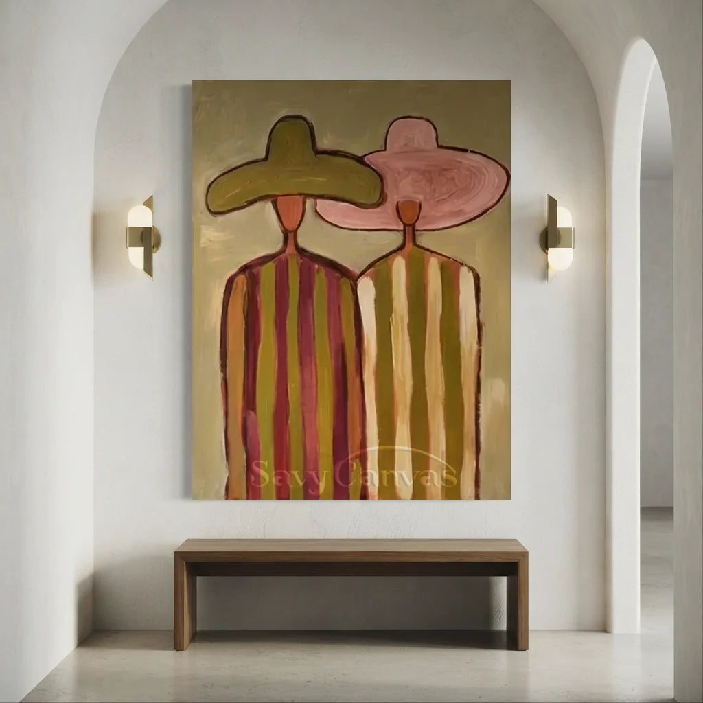 Minimalist Figurative Oil Painting, Retro Canvas #SS 324