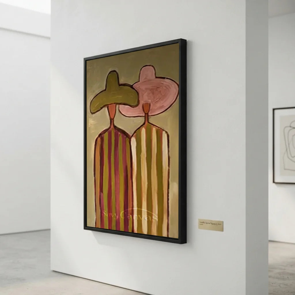 Minimalist Figurative Oil Painting, Retro Canvas #SS 324