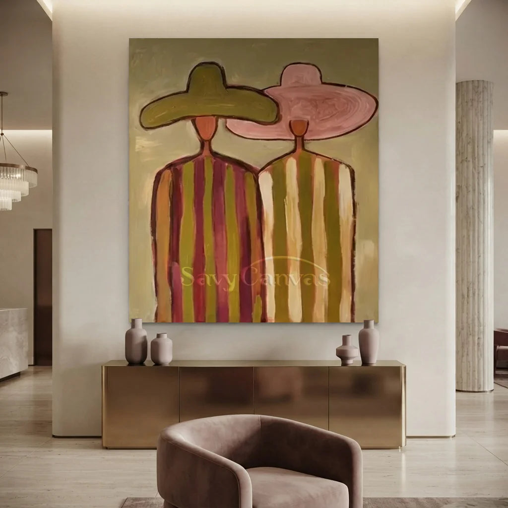 Minimalist Figurative Oil Painting, Retro Canvas #SS 324