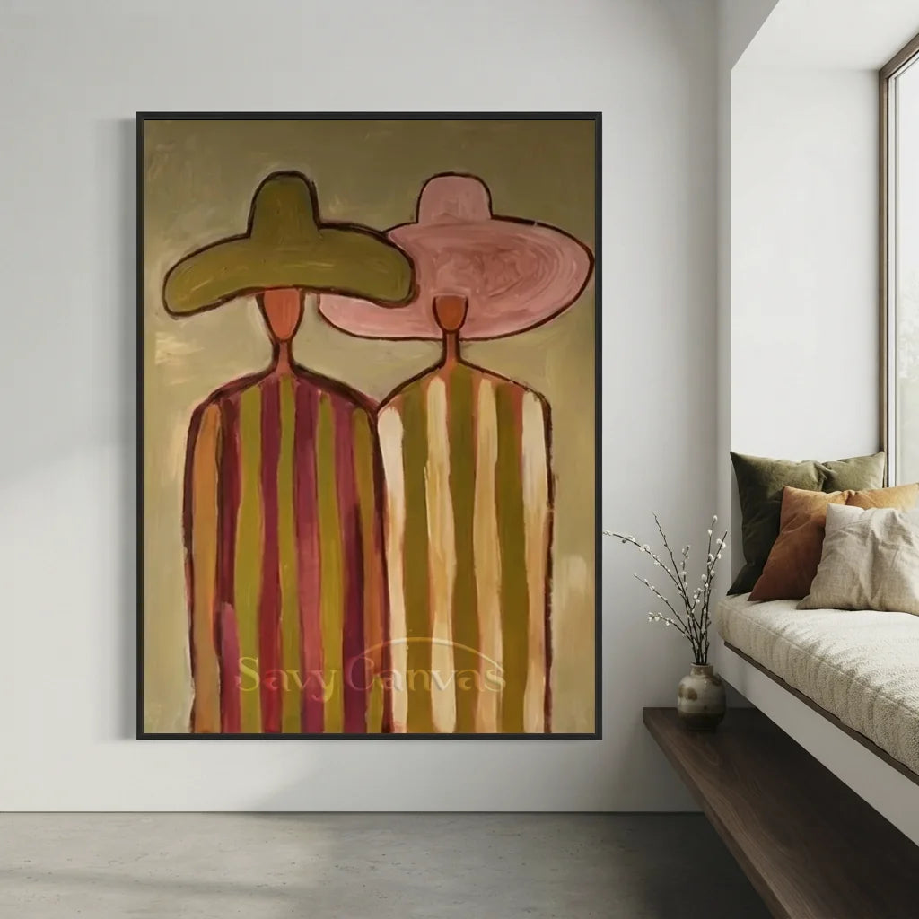 Minimalist Figurative Oil Painting, Retro Canvas #SS 324