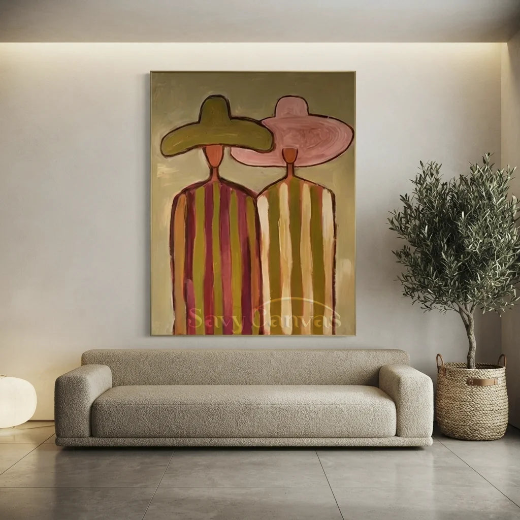 Minimalist Figurative Oil Painting, Retro Canvas #SS 324