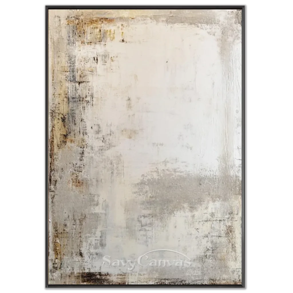 Handpainted Textured Beige & Cream Wabi Sabi Abstract Oil Painting #ZC 47
