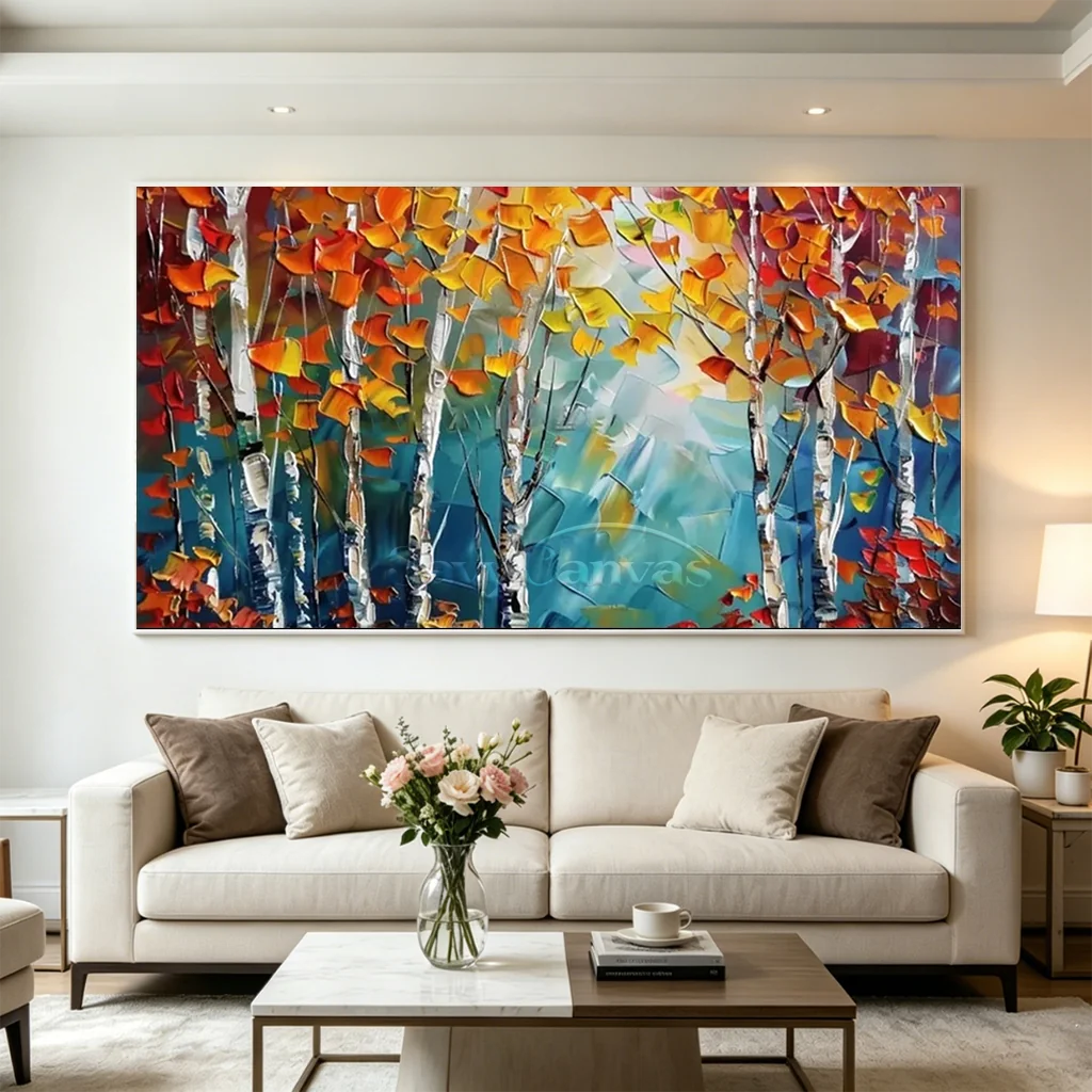 Modern Abstract Landscape Oil Painting – Textured Wall Art #JJ 326