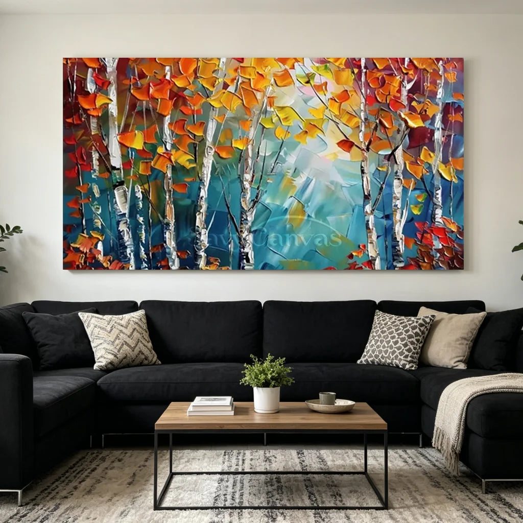 Modern Abstract Landscape Oil Painting – Textured Wall Art #JJ 326