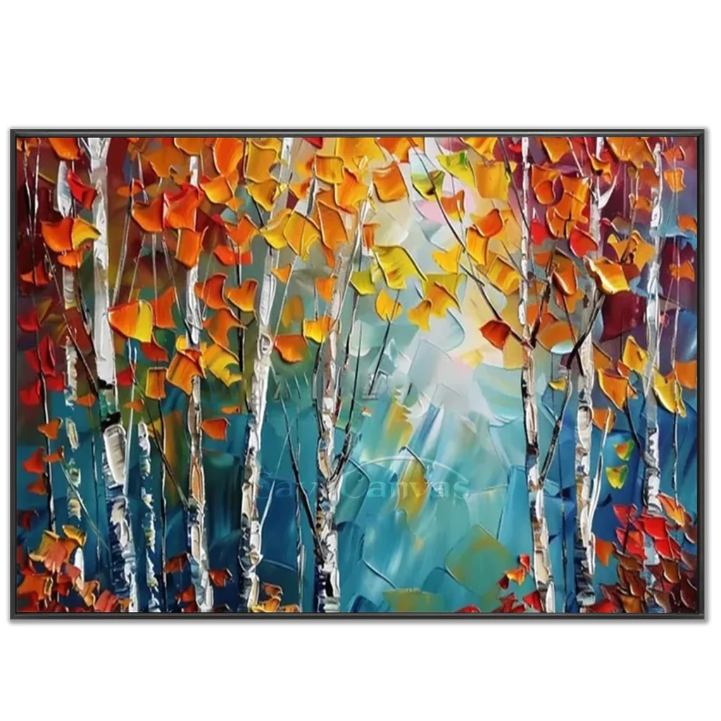 Modern Abstract Landscape Oil Painting – Textured Wall Art #JJ 326