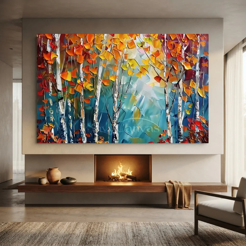 Modern Abstract Landscape Oil Painting – Textured Wall Art #JJ 326