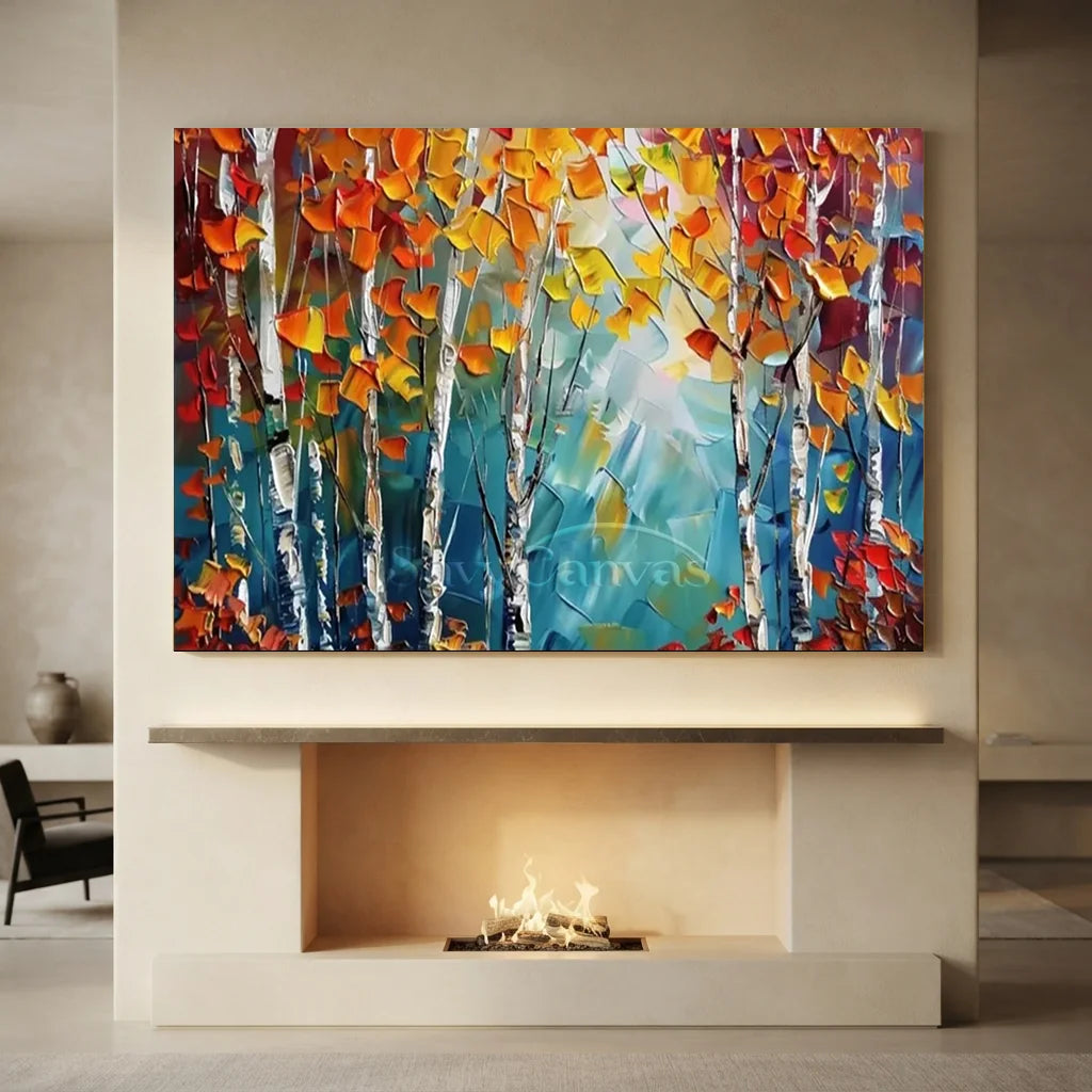 Modern Abstract Landscape Oil Painting – Textured Wall Art #JJ 326