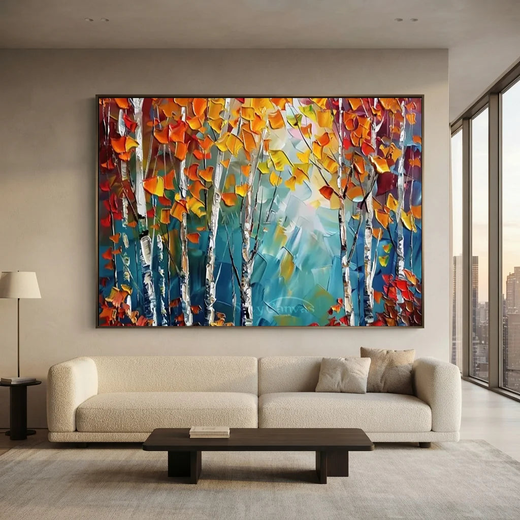 Modern Abstract Landscape Oil Painting – Textured Wall Art #JJ 326