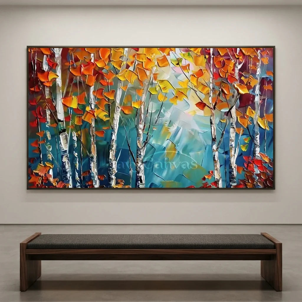 Modern Abstract Landscape Oil Painting – Textured Wall Art #JJ 326