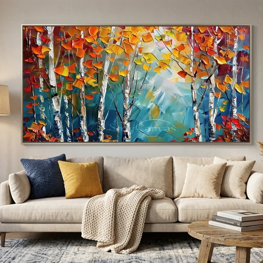 Modern Abstract Landscape Oil Painting – Textured Wall Art #JJ 326