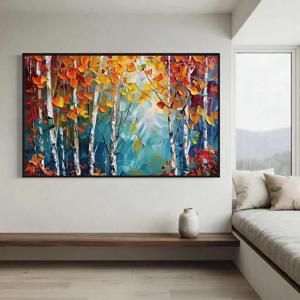 Modern Abstract Landscape Oil Painting – Textured Wall Art #JJ 326