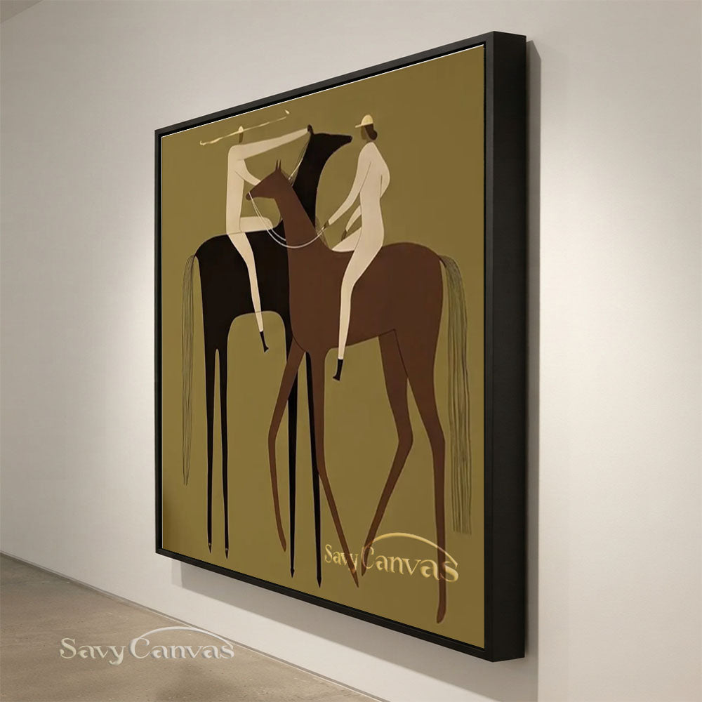 Modern Abstract Two Riders Horse Oil Painting #ZC 005