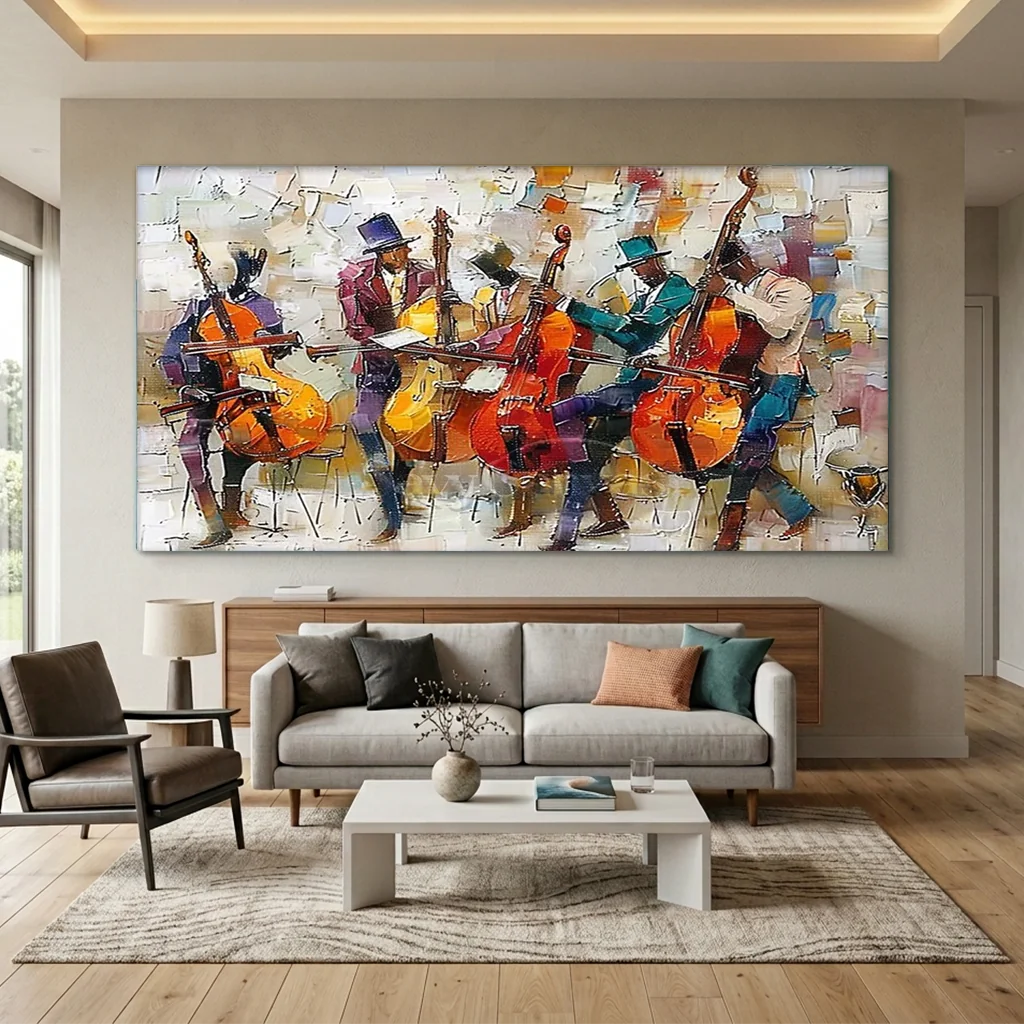 Textured Impasto Painting | Modern Musicians Wall Art #AA 002