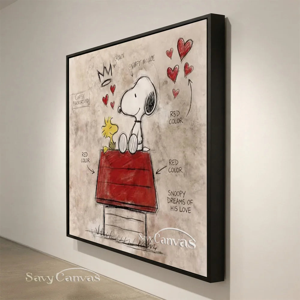 Pop Art Snoopy Red Roof Hand-painted Canvas #SS 271