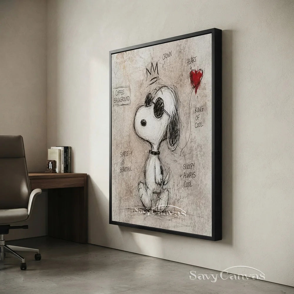 Pop Art Cool Snoopy Hand-painted Canvas #SS 264