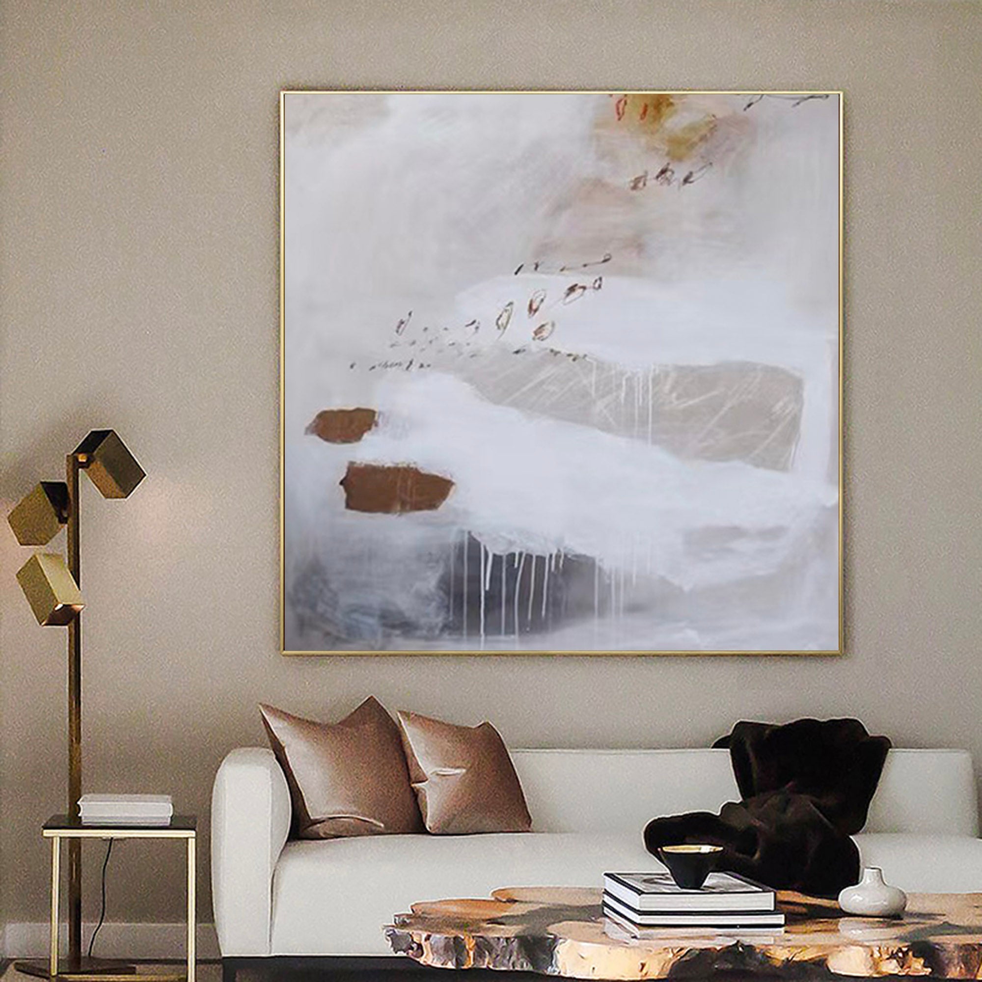  Contemporary Abstract Drip Art | Graffiti Style White Canvas