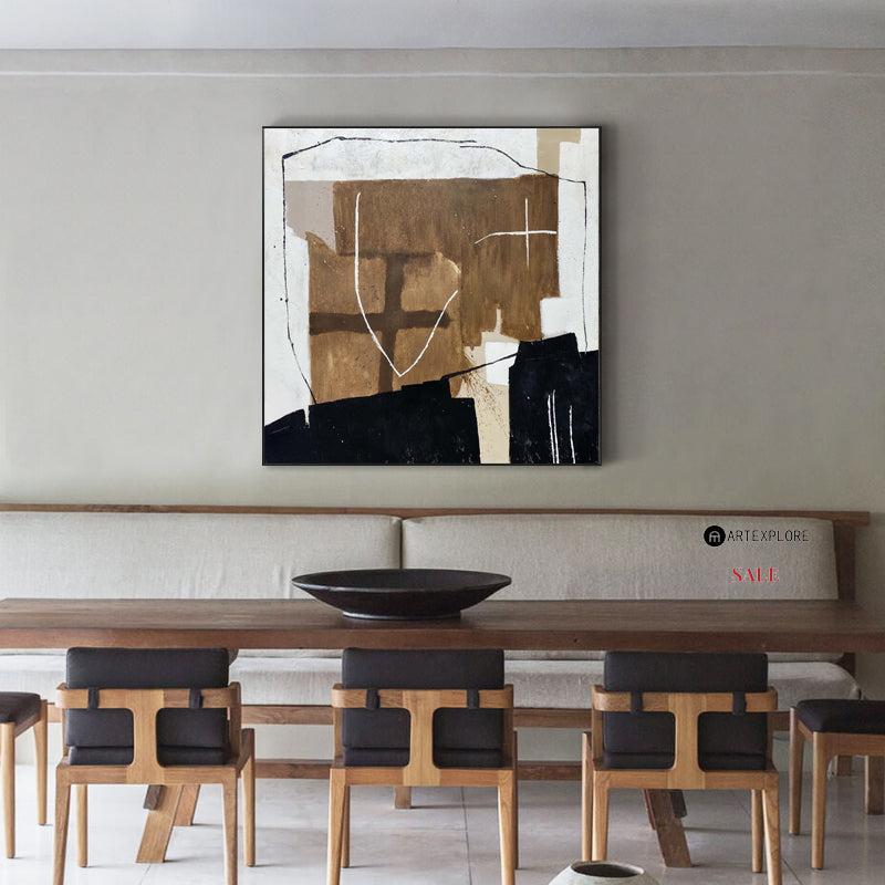Minimalist Geometric Abstract Painting | Modern Industrial Art Print #AA 413
